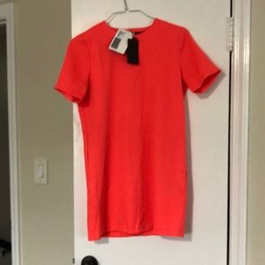 Orange shift dress
